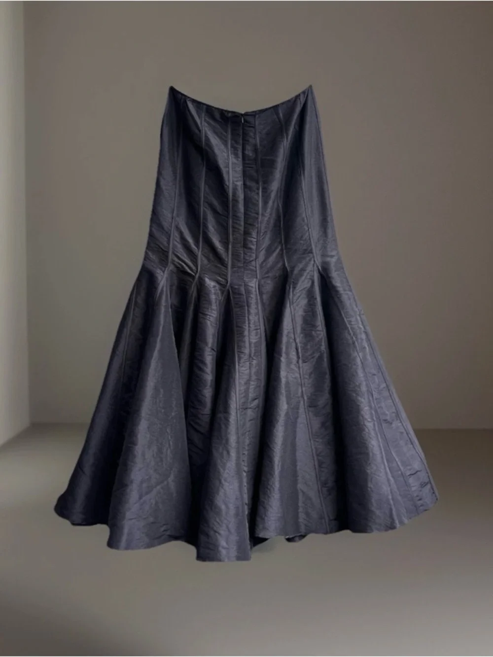 Elegant Elevated Black Taffeta Office Chic Full Skirt 8 NWT Dramatic Flare Fairy - Picture 5 of 14